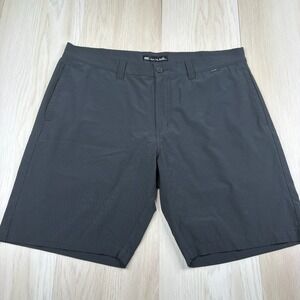 Travis Mathew Mens Black Gray Flat Front Performance Stretch Golf Shorts Size 38